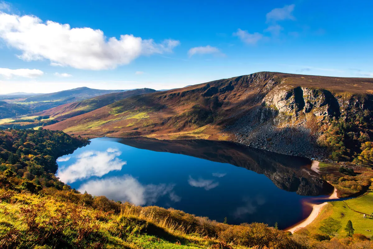 A solo walker on the Wicklow Way, County Wicklow